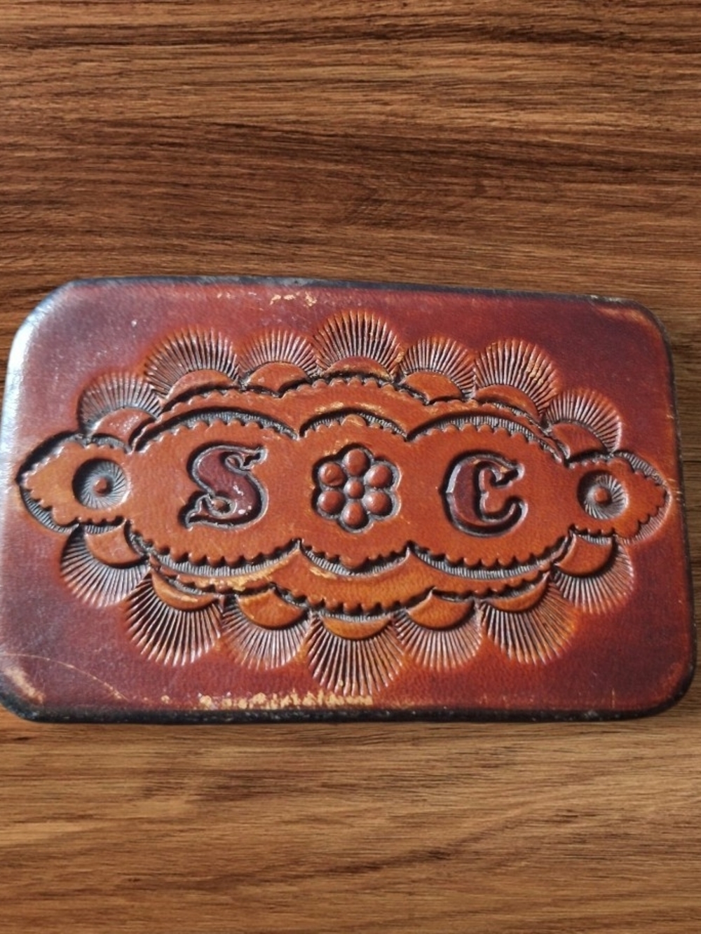 vintage Leather belt buckle